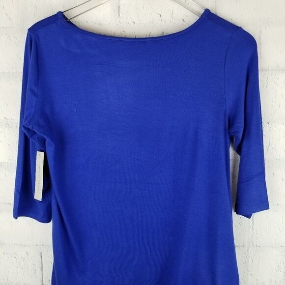 NWT. LARRY LEVINE Knit Top. Size S. Cobalt Blue. - Picture 5 of 8